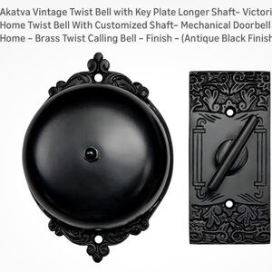 Ativa Black Decorative Twist Bell with Ornate Plate